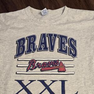 Salem-sportswear Men's Grey T-shirt Atlanta Braves Single stitch XL